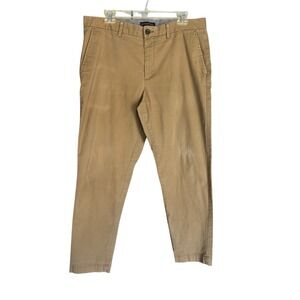 Banana Republic Men's Size 35x29 Khaki Pants Mason Chinos Flat Front Tan Beige